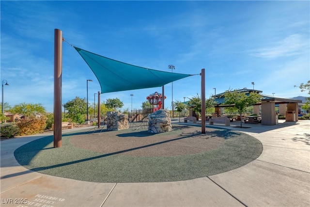 view of playground featuring a gazebo