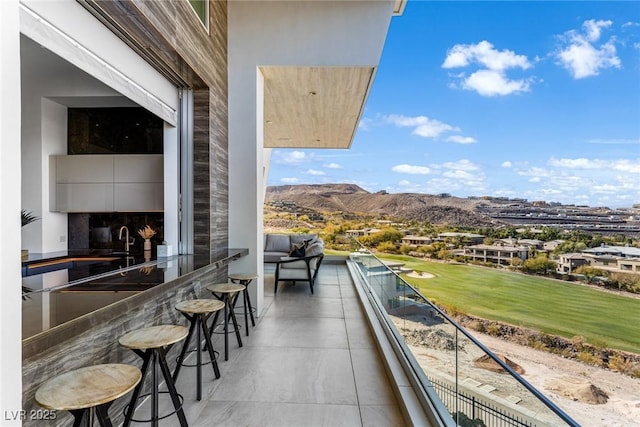 balcony with a mountain view