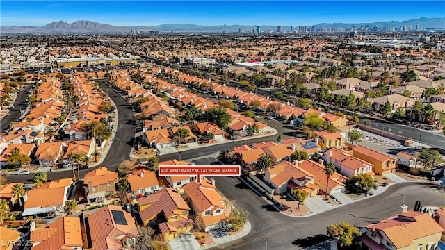 aerial view with a mountain view