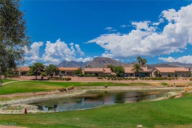 property view of water featuring a mountain view