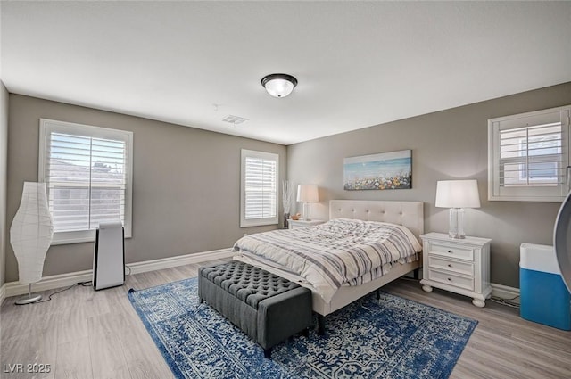 bedroom featuring light hardwood / wood-style floors