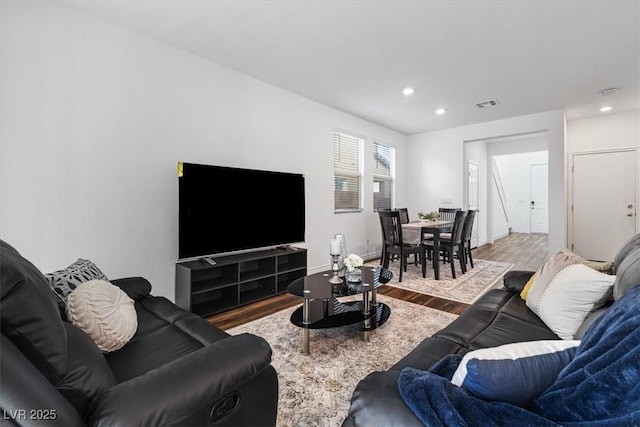 living room featuring wood-type flooring