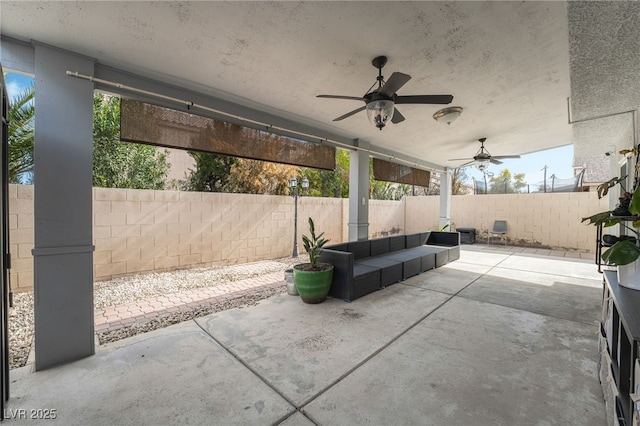 view of patio / terrace with ceiling fan