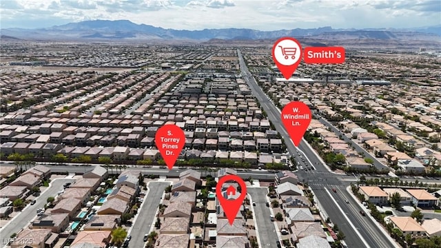 6461 Mount Eden Ave, Las Vegas, NV 89139 - aerial view with a mountain view and a residential view