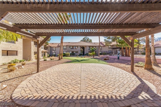 view of patio with a pergola