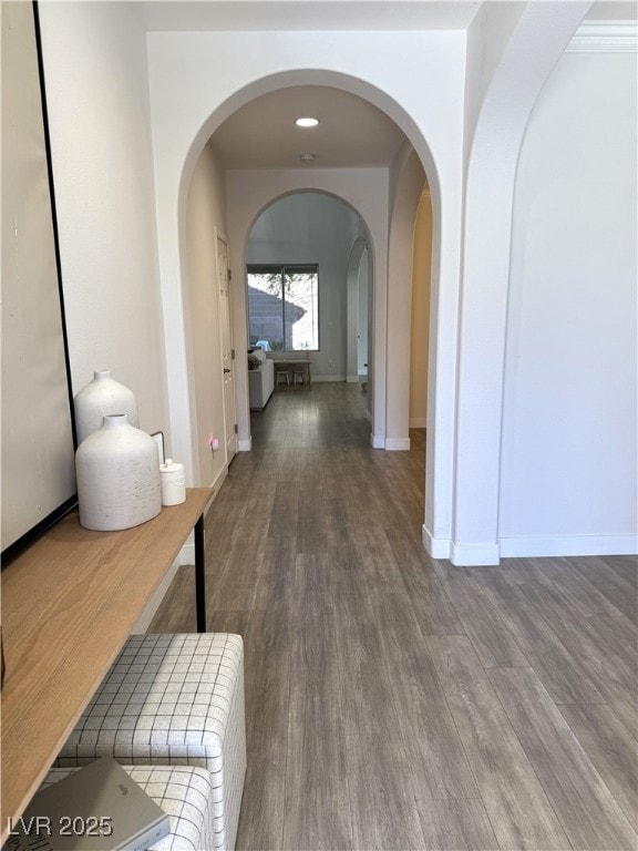 hallway featuring hardwood / wood-style floors