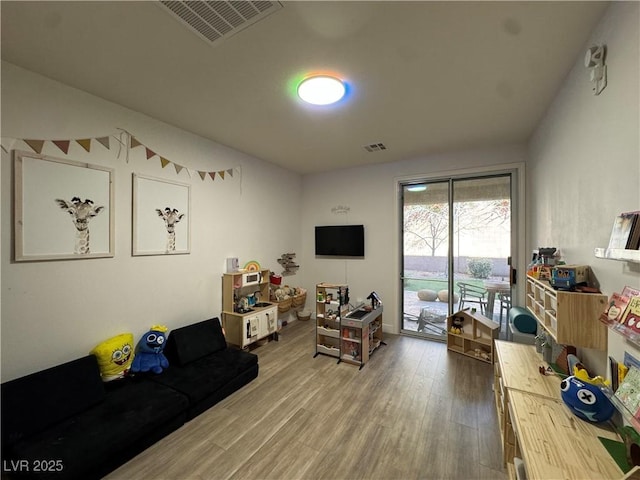 living room featuring hardwood / wood-style flooring