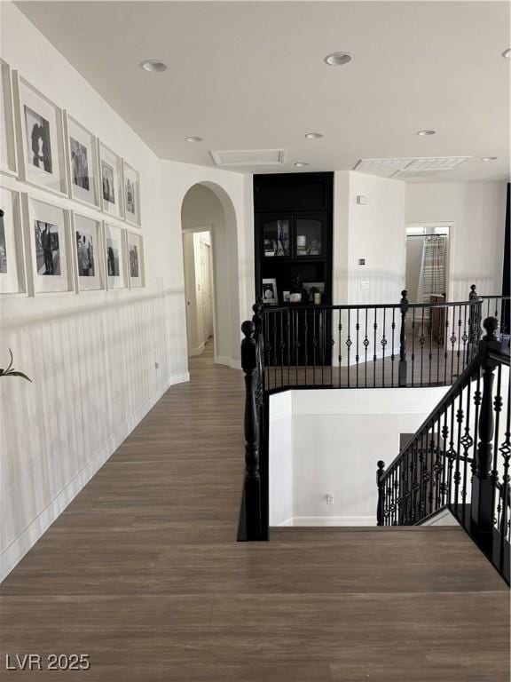 hall featuring dark hardwood / wood-style flooring