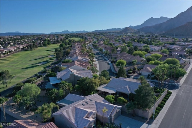 aerial view with a mountain view