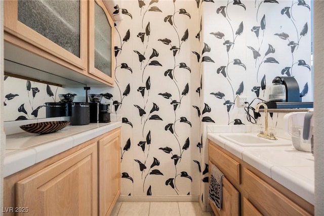 bathroom featuring vanity and tile patterned floors