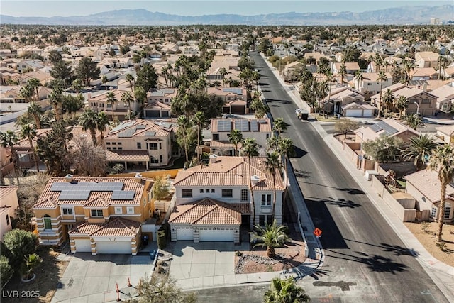 bird's eye view with a mountain view