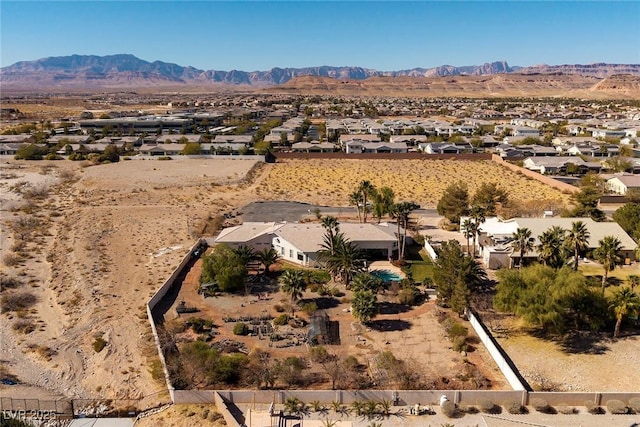 bird's eye view featuring a mountain view