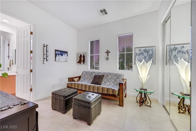 view of tiled living room