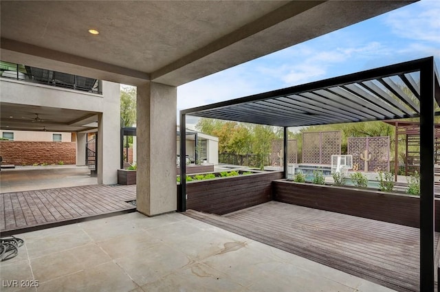 view of patio featuring a deck