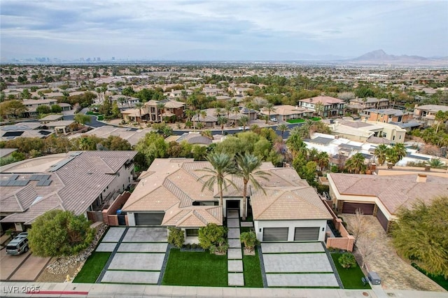 bird's eye view featuring a mountain view