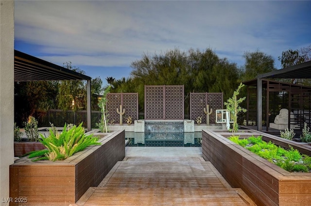 view of patio featuring a wooden deck