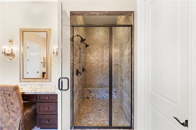 bathroom featuring walk in shower