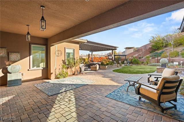 view of patio with a pergola