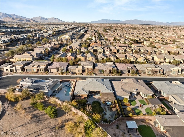 drone / aerial view with a mountain view