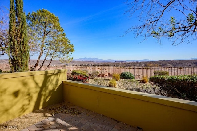 exterior space featuring a mountain view