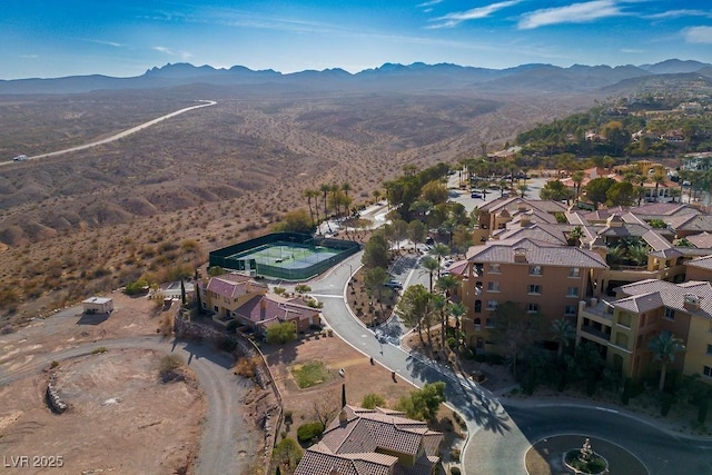 bird's eye view featuring a mountain view