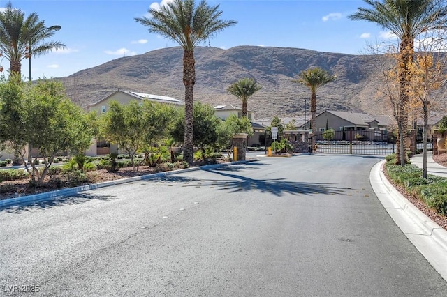 view of street with a mountain view