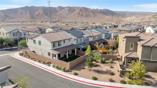 bird's eye view featuring a mountain view