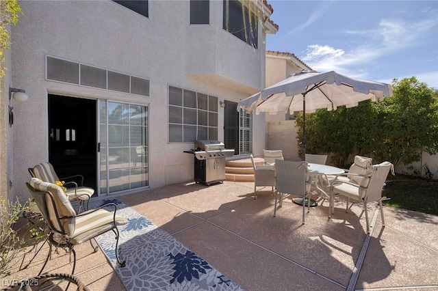 view of patio / terrace featuring a grill