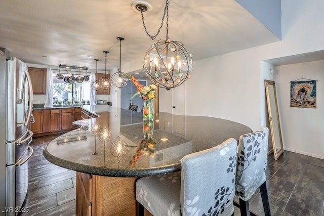 dining area with sink