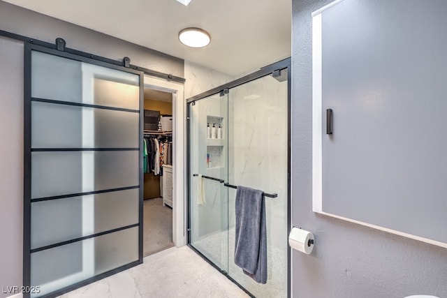 bathroom featuring an enclosed shower