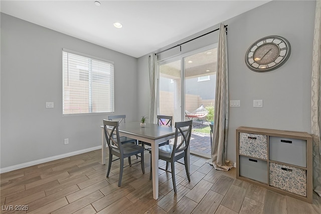 dining space with a wealth of natural light