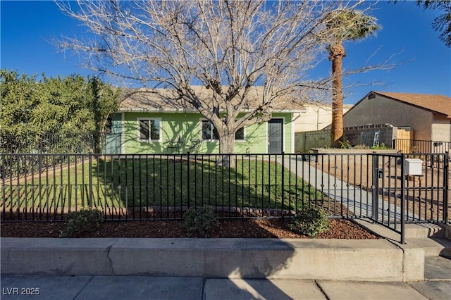 view of front of home with a front yard