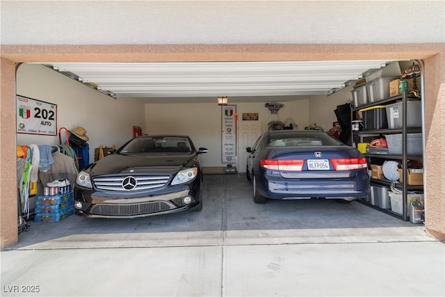 view of garage