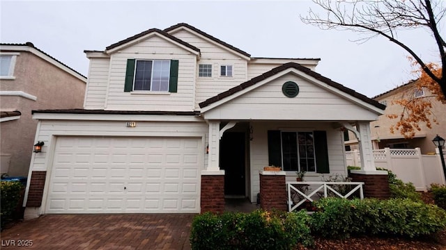 view of front of house with a garage