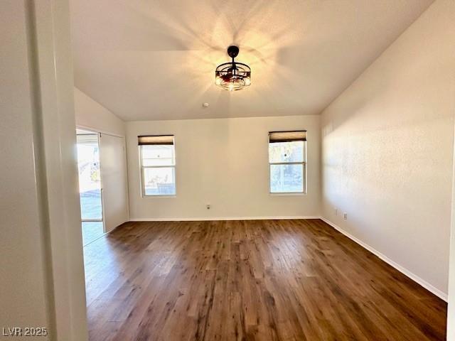 spare room featuring dark hardwood / wood-style flooring and a healthy amount of sunlight