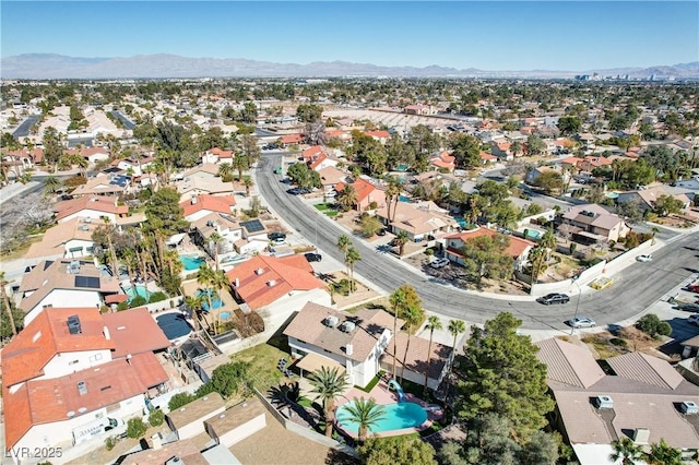 drone / aerial view with a mountain view