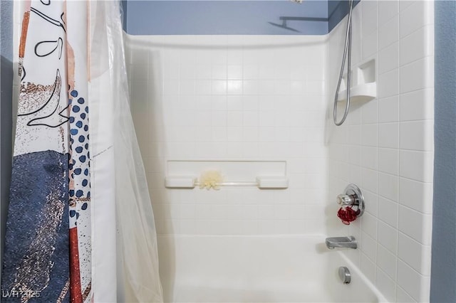 bathroom featuring shower / bath combination with curtain