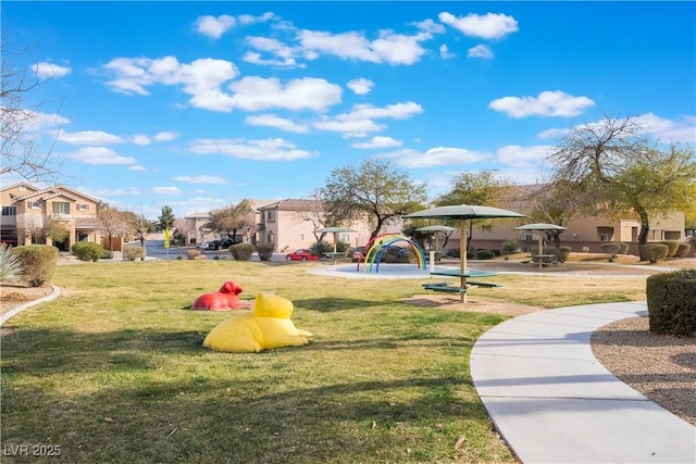 view of play area with a lawn