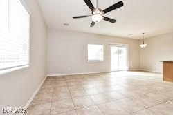 spare room featuring ceiling fan