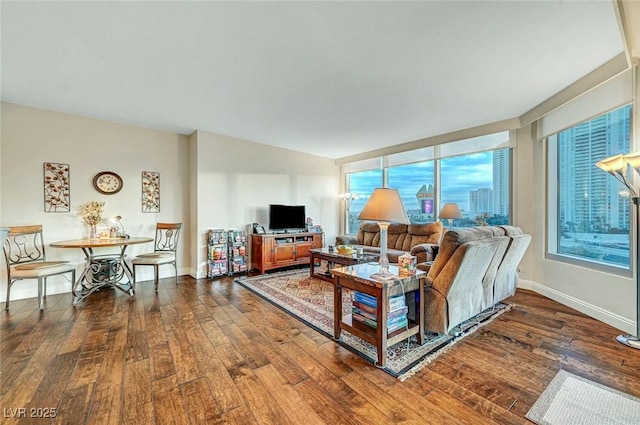 living room featuring hardwood / wood-style floors