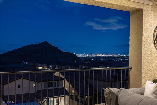 balcony with a mountain view