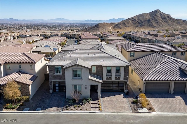 aerial view featuring a mountain view