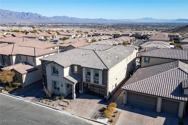 aerial view featuring a mountain view