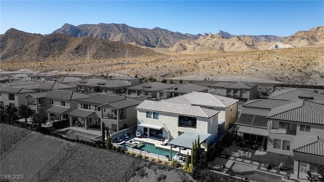 aerial view featuring a mountain view