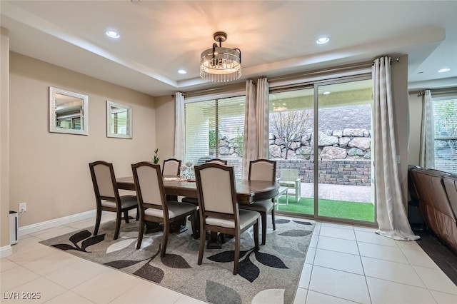 view of tiled dining area