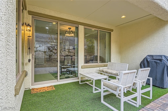 view of patio featuring grilling area