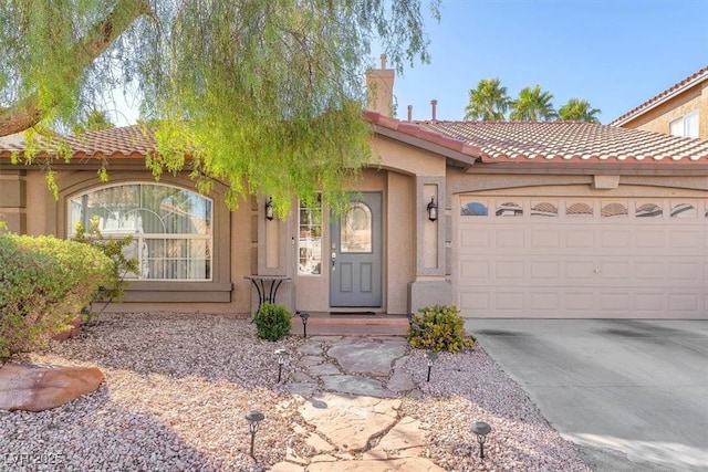 view of front of house with a garage