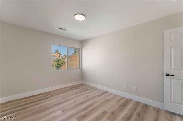 empty room featuring light wood-type flooring