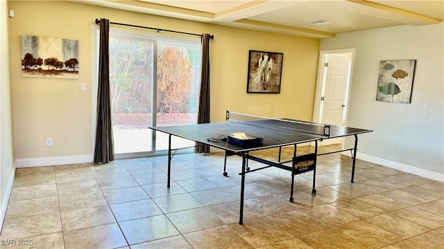 playroom with light tile patterned floors