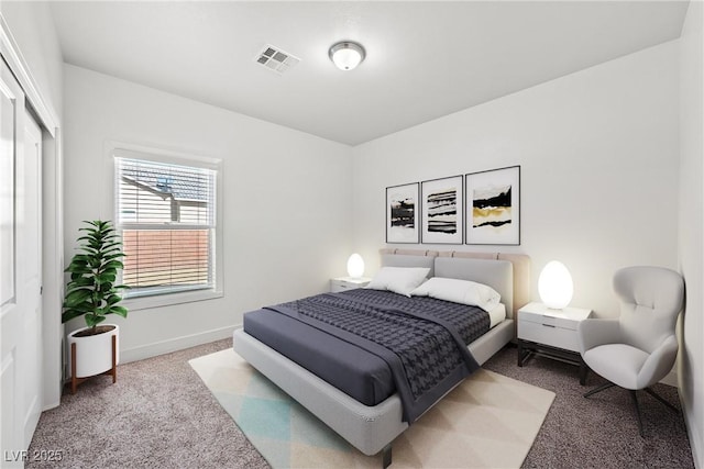 bedroom featuring carpet